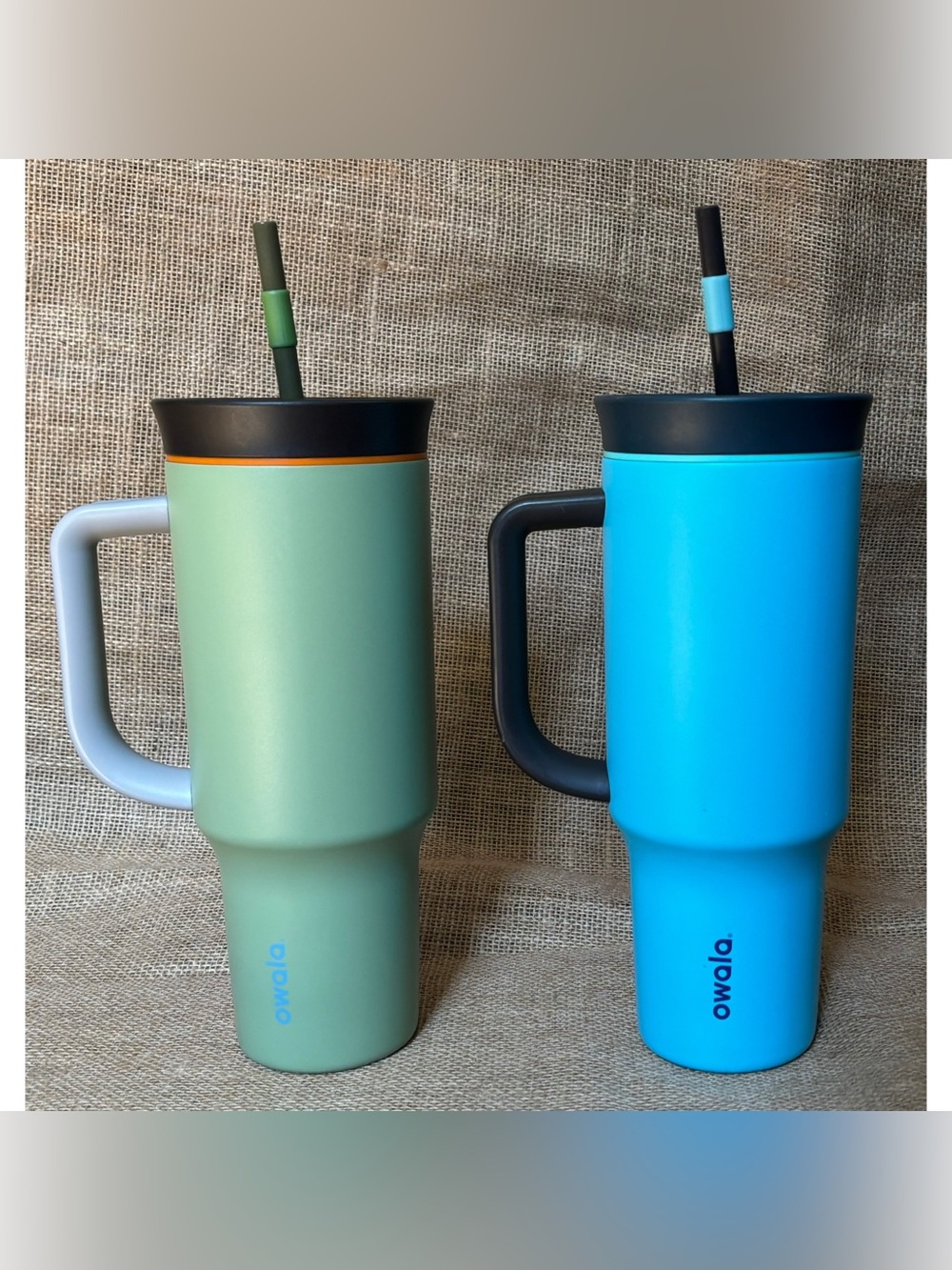 Owala 40 Ounce Tumbler with Straw Set Splash Zone Blue Brave Adventures Green